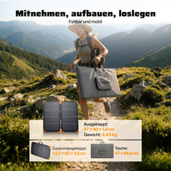 AFERIY AF-SA100 100W Tragbares Solarpanel | bifaziales Design