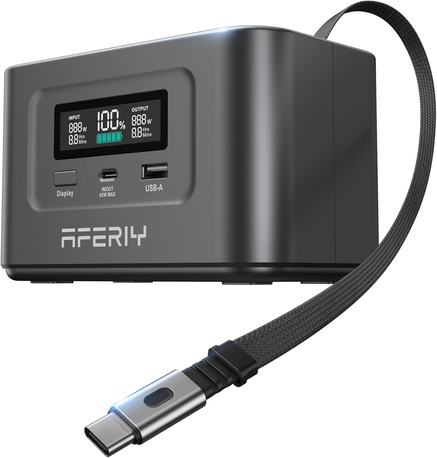 Générateur Portable 100W AFERIY Nano100 - Batterie 99.2Wh, Charge Solaire 100W, USB-C Rétractable, Rose