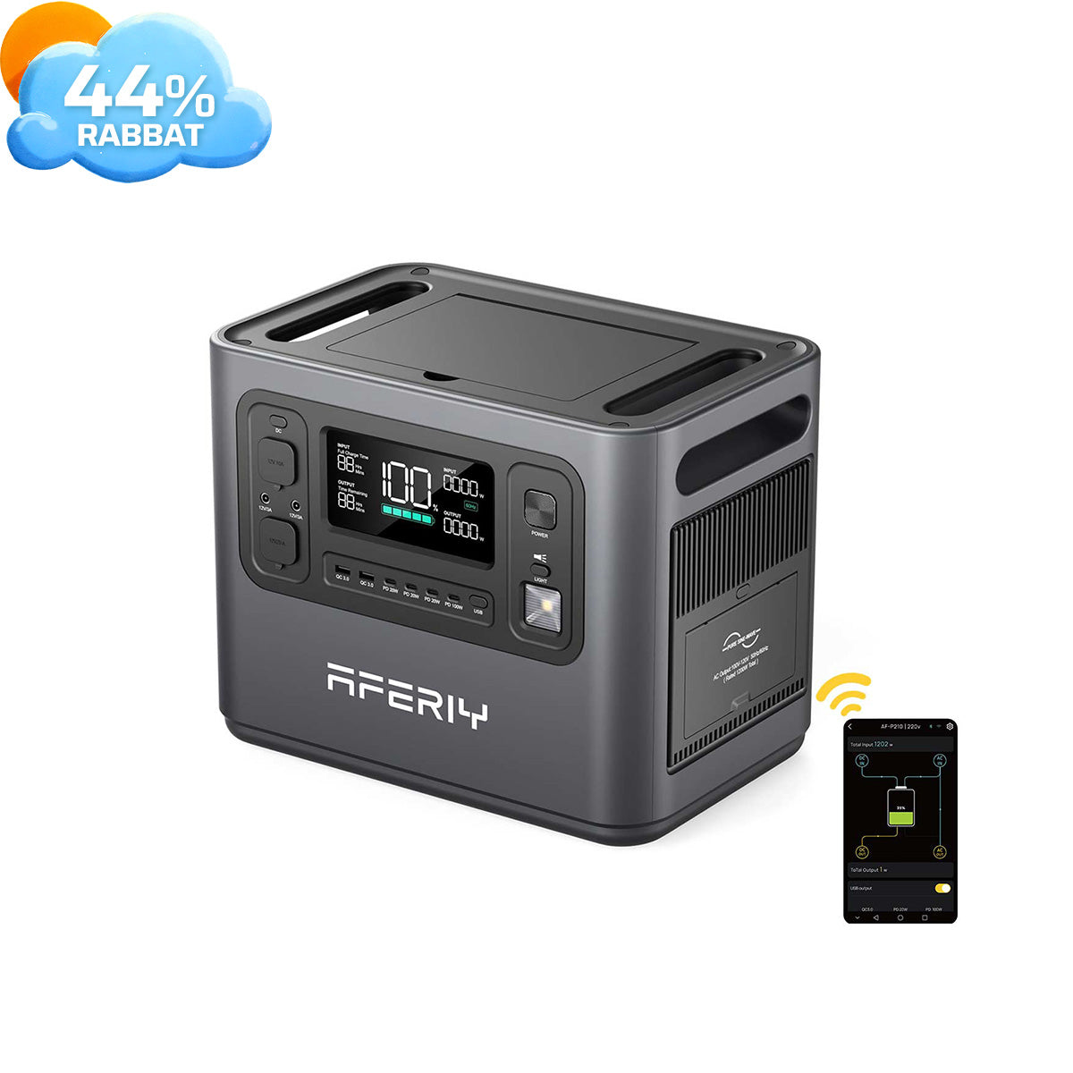 AFERIY P210 Tragbare Powerstation | 2400W 2048Wh