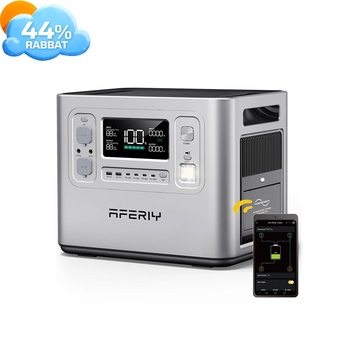 AFERIY P210 Tragbare Powerstation | 2400W 2048Wh