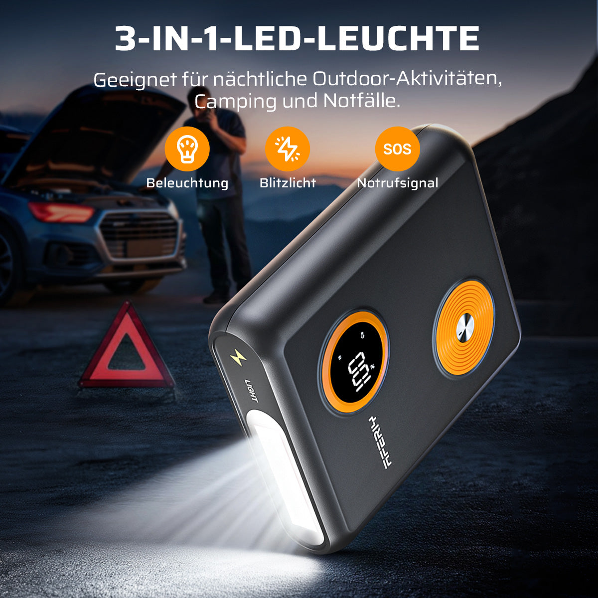 AFERIY GK03 Starthilfe Powerbank | 2000A 12V | Na-Ionen-Batterie