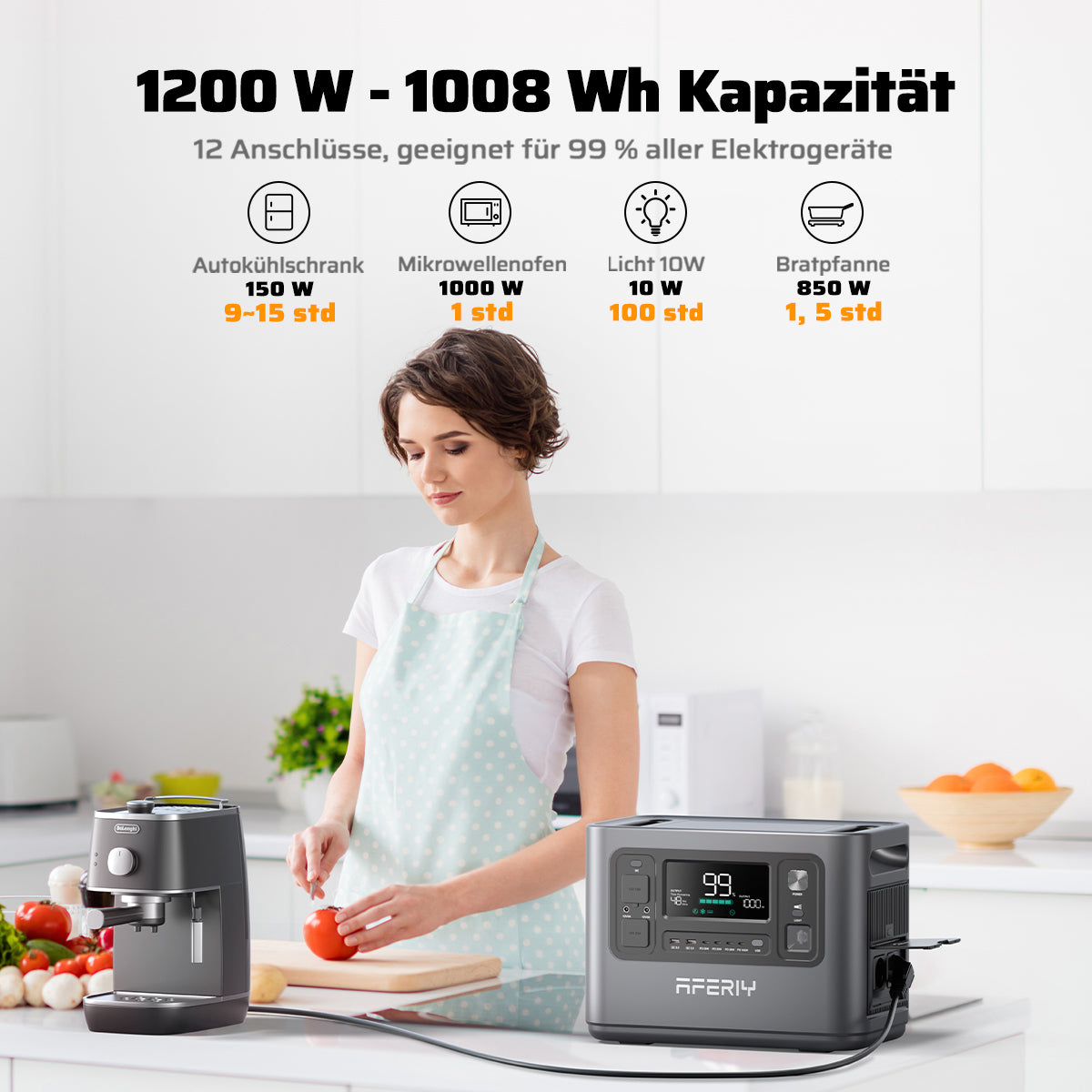 AFERIY P110-E Tragbare Powerstation | 1200W 1008Wh