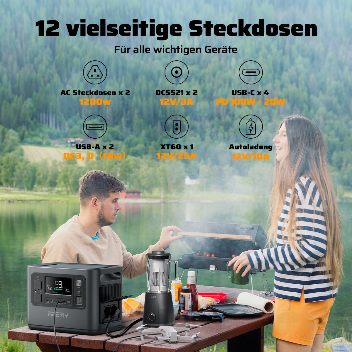 AFERIY P110-E Tragbare Powerstation | 1200W 1008Wh