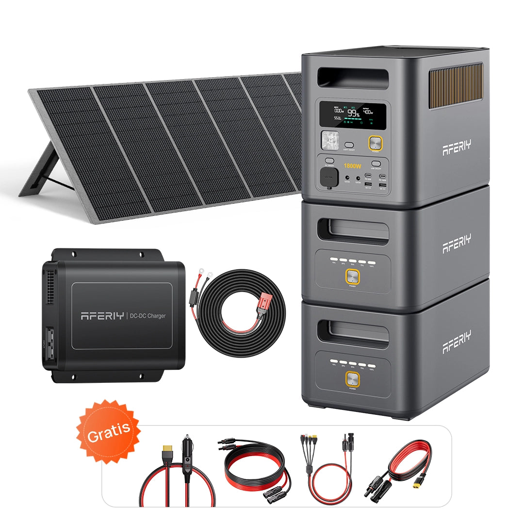 AFERIY Komplettes Off-Grid Energiesystem Nomad1800 Pro 3072Wh mit 400W PV  | P180 Pro Serie All-in-One Set