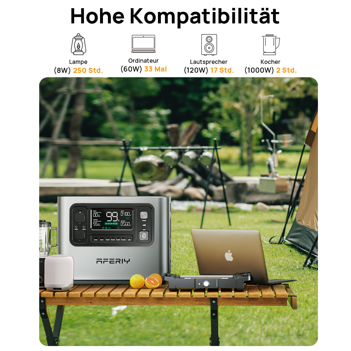 AFERIY P210 Tragbare Powerstation | 2400W 2048Wh | Silber