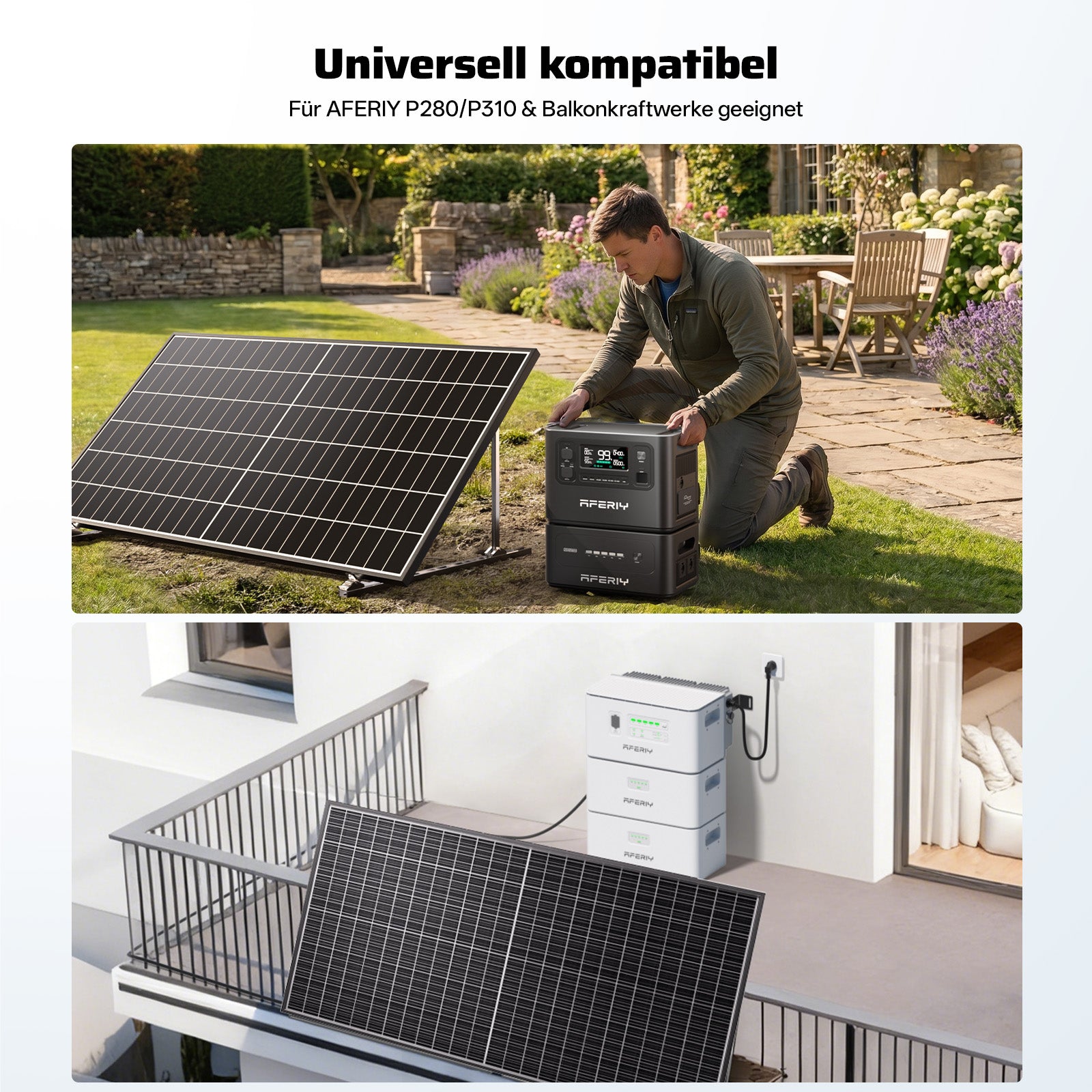 AFERIY ‎AF-SG580 580W Monokristallines Solarpanel | bifaziales Design