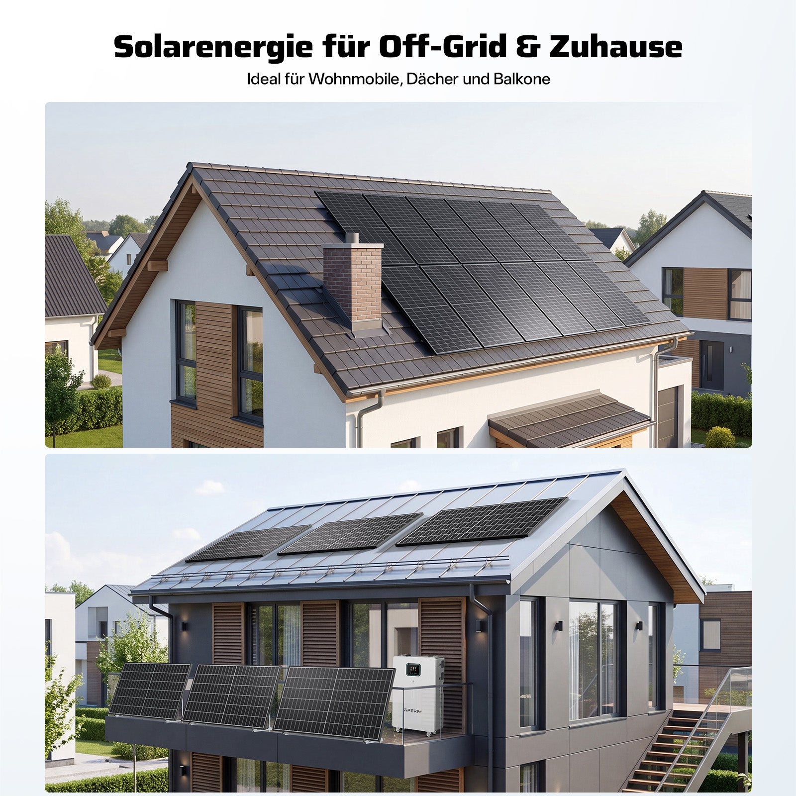 AFERIY ‎AF-SG580 580W Monokristallines Solarpanel | bifaziales Design