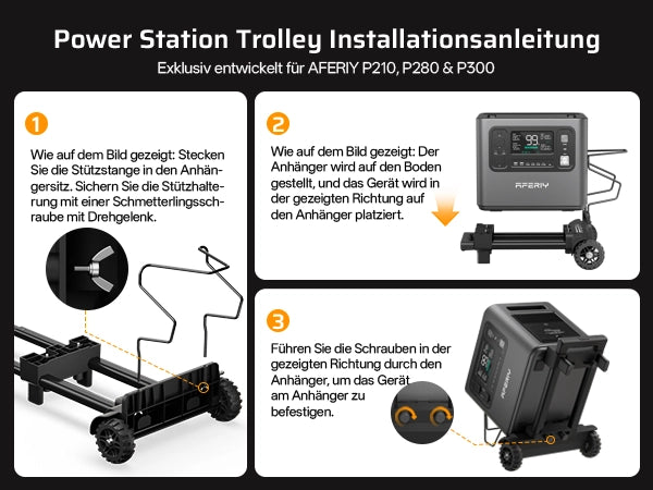 AFERIY Faltbarer Trolley für P300 / P280 / P210 | Höhenverstellbarer Griff