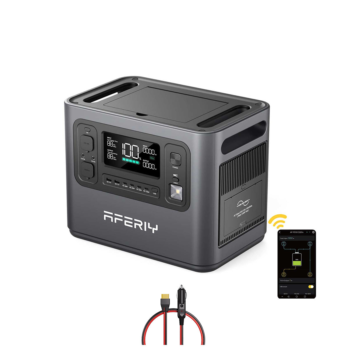 AFERIY P210 Tragbare Powerstation | 2400W 2048Wh | Silber