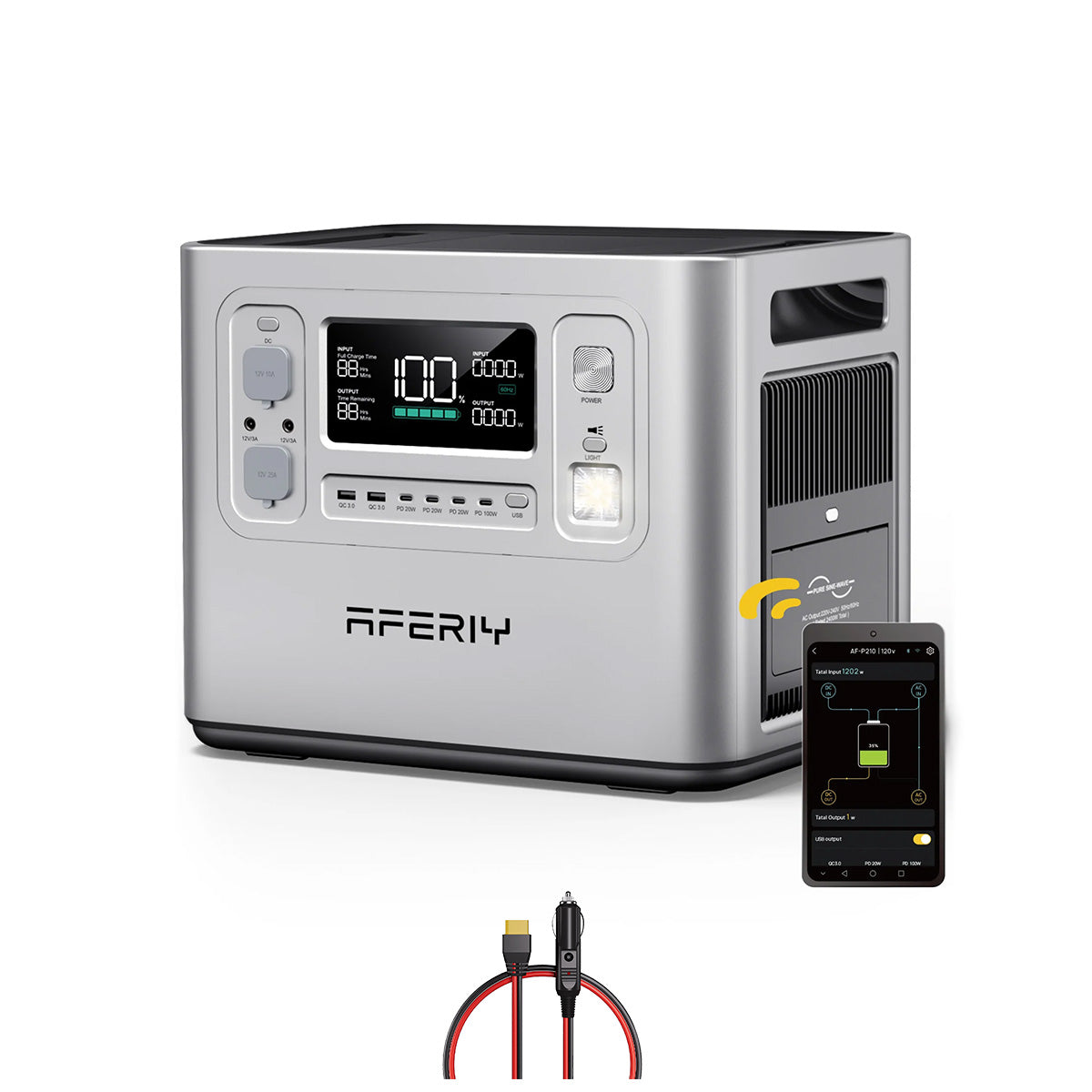 AFERIY P210 Tragbare Powerstation | 2400W 2048Wh | Silber