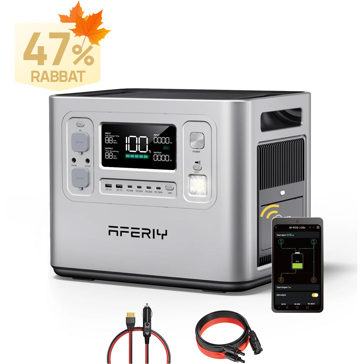 AFERIY P210 Tragbare Powerstation | 2400W 2048Wh
