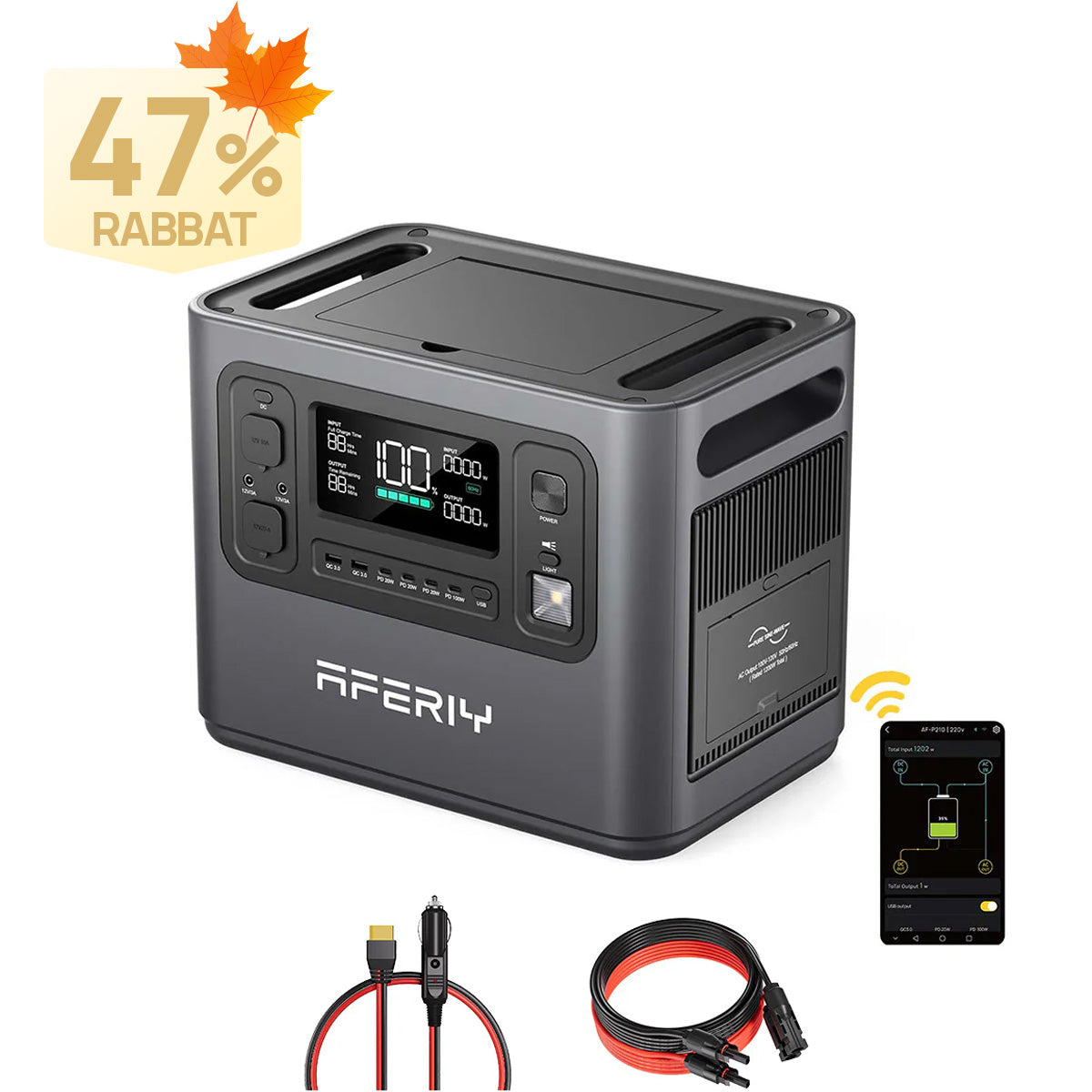 AFERIY P210 Tragbare Powerstation | 2400W 2048Wh