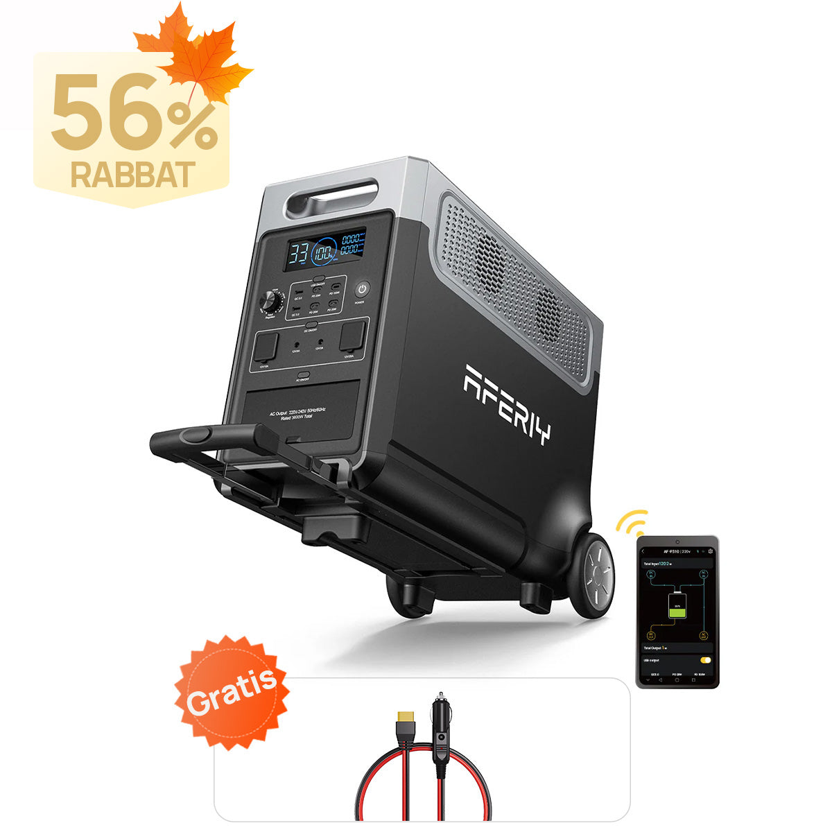 AFERIY P310 Tragbare Powerstation mit Erweiterbarer Kapazität | 3600W 3840Wh