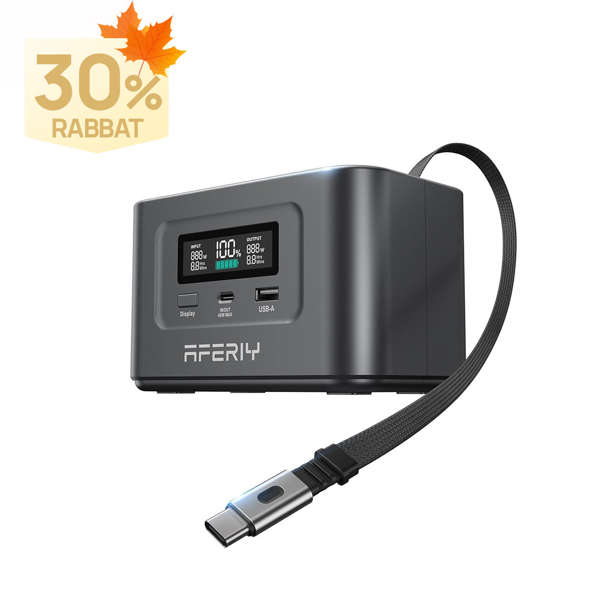 AFERIY Nano100 Tragbare Powerstation | 100W 99.2Wh/31000mAh