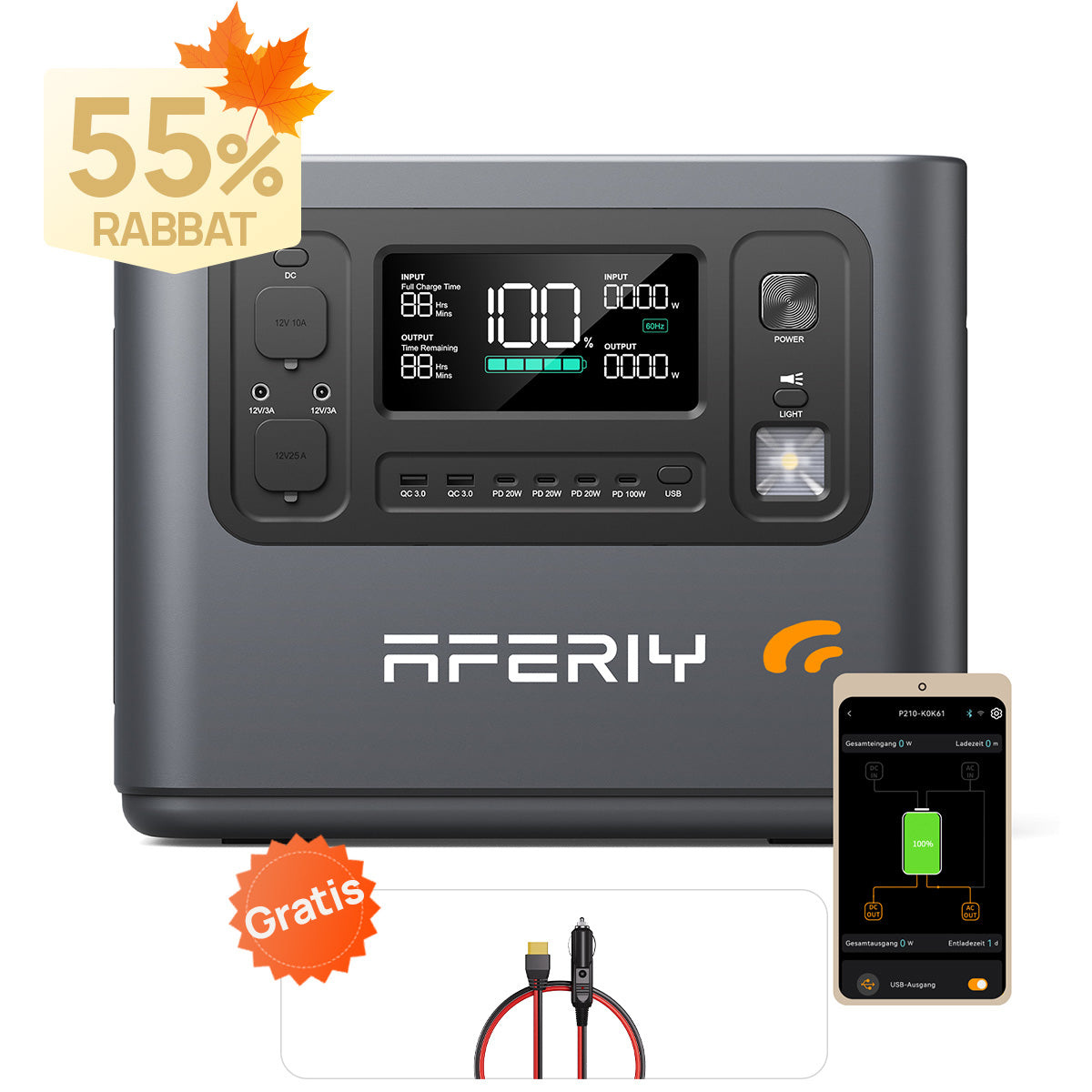 AFERIY P110-E Tragbare Powerstation | 1200W 1008Wh